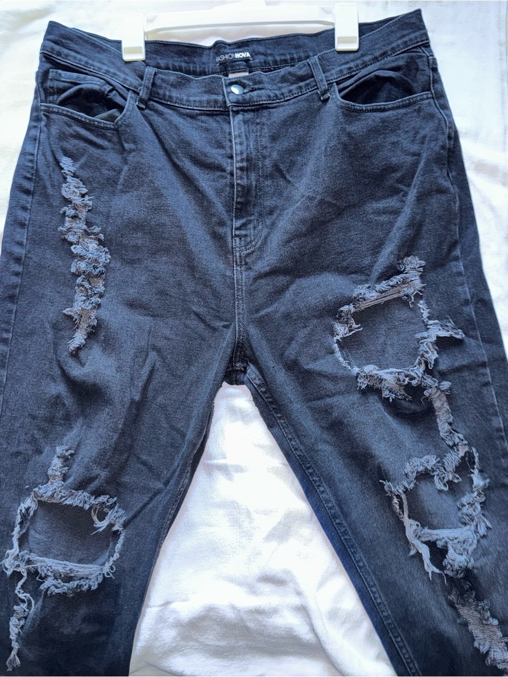Fashion Nova Black Ripped Jeans